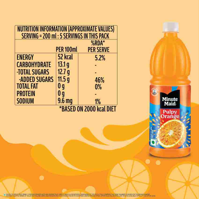 Minute Maid Pulpy Orange Juice Ready To Serve Fruit Drink Price