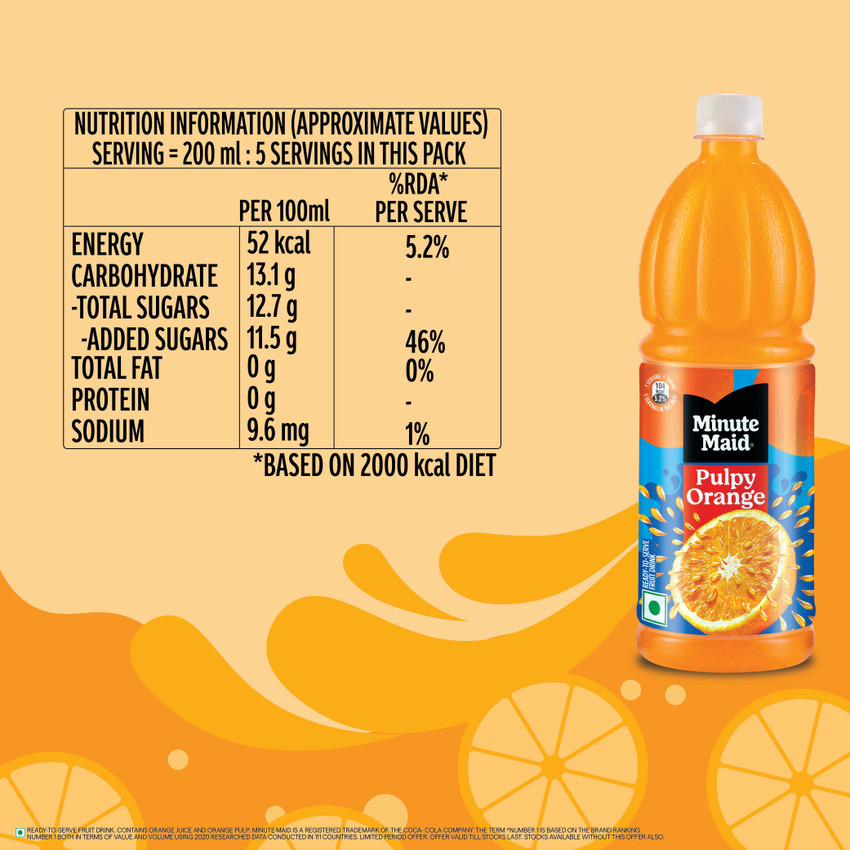 Minute Maid Pulpy Orange Juice Ready To Serve Fruit Drink Price in India Buy Minute Maid Pulpy Orange Juice Ready To Serve Fruit Drink online at Flipkart