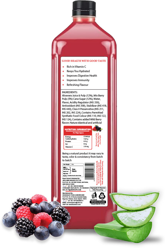 Aloevalley Mixed Berries Aloevera Juice Ready To Serve Drink