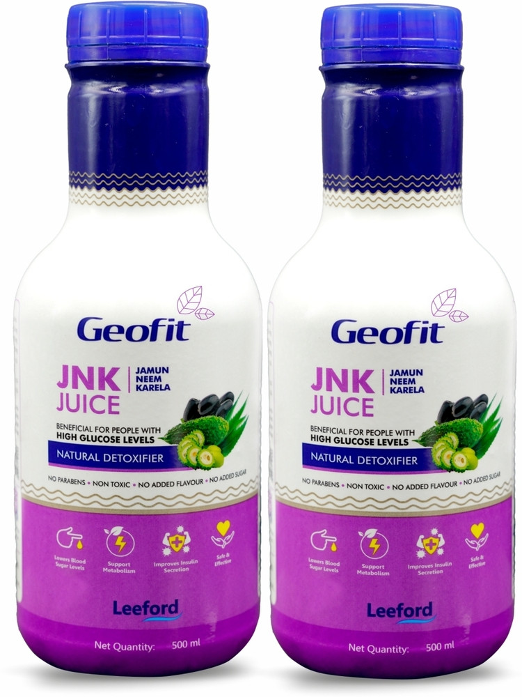 GEOFIT Jamun Neem Karela Pure & Natural Juice for Diabetic Care 500ml Pack of 2