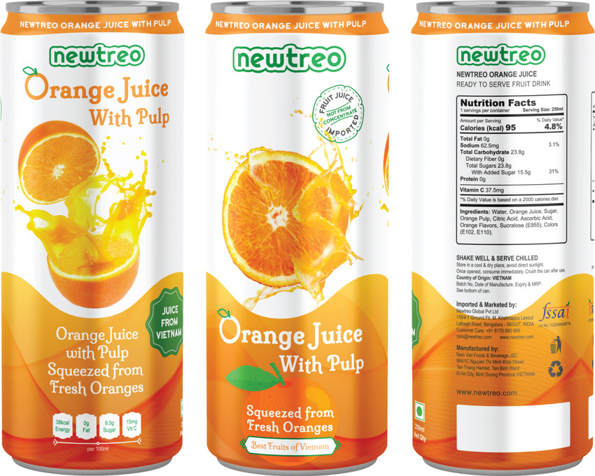 Orange juice calories outlet 250ml