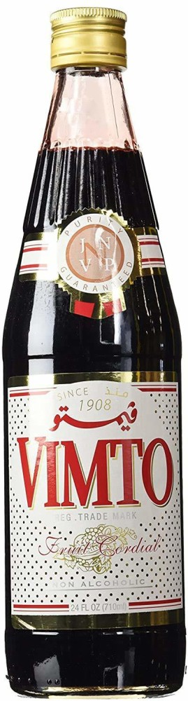 Large glass bottle used at Vimto