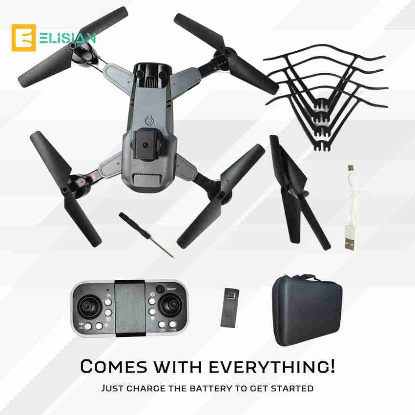 Elisian D9 Grey Foldable Drone Dual Camera with Gimbal