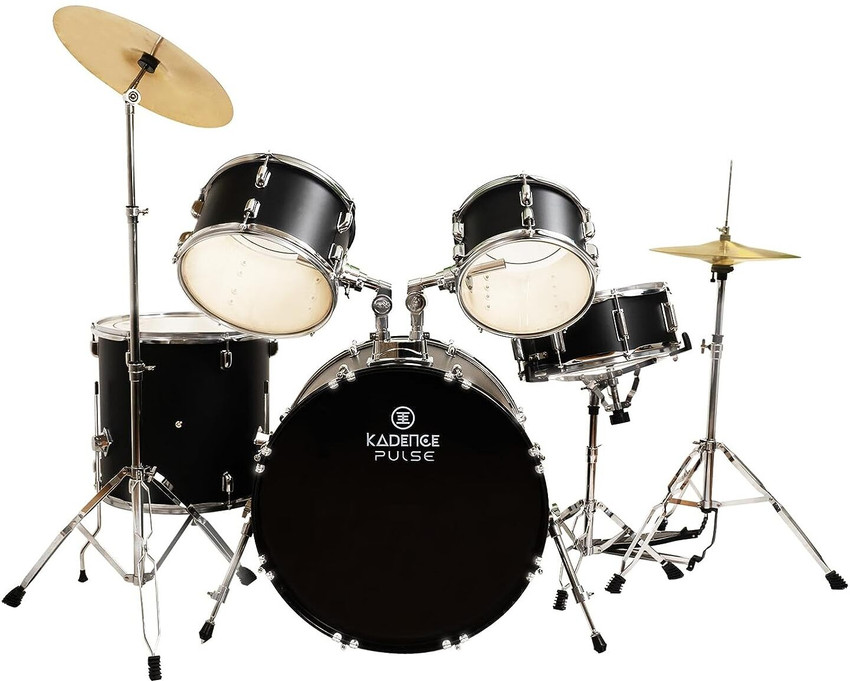 KADENCE Drum Kit Full Size Drumset with Cymbals Matt Black Acoustic 5 Drum Kit Set Price in India Buy KADENCE Drum Kit Full Size Drumset with Cymbals Matt Black Acoustic 5