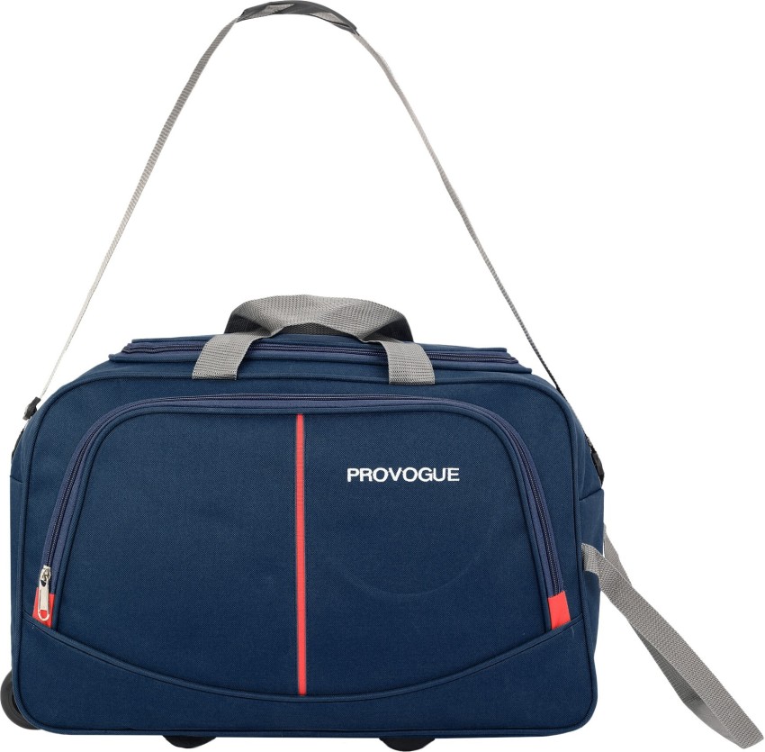 PROVOGUE Expandable PRO 56L travel bag Waterproof Polyester Lightweight 50 L luggage with 2 Wheels Duffel With Wheels Strolley Navy Blue Price in India Flipkart