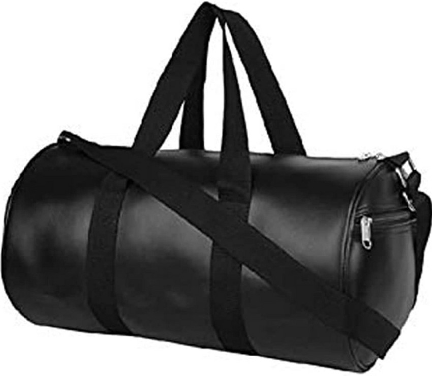 SSW - Carryall Duffle Leather Bag in Crocodile Print Black Noir