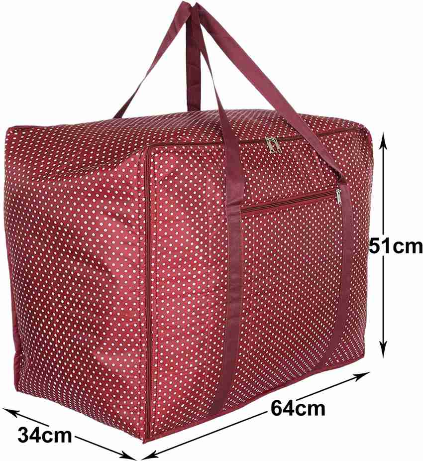 HOMESTIC Polyester Dot Print Large Size Foldable Duffle Bag for