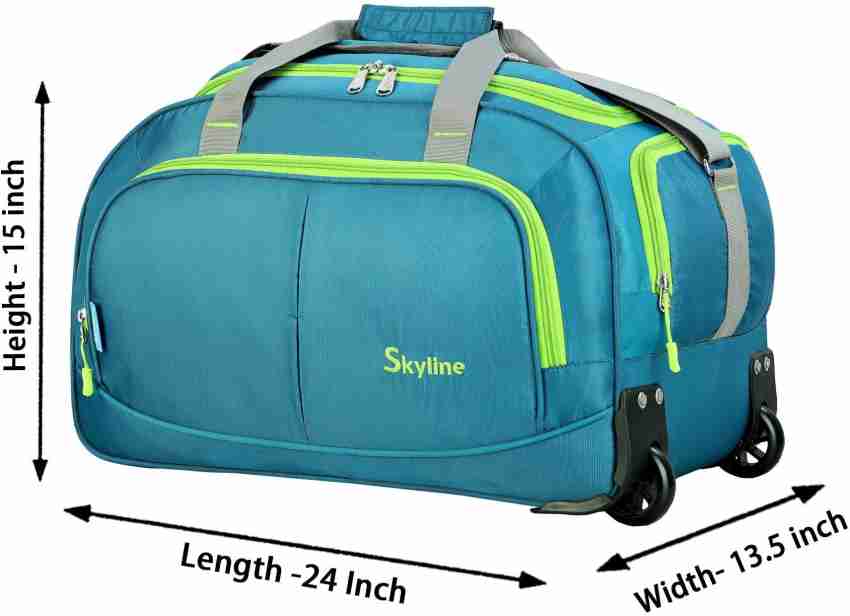 SKYLINE Expandable Unisex Expandable Luggage Travel Duffel Trolley Bag With 2 Wheels 70 L Turquoise Duffel With Wheels Strolley Turquoise Price in India Flipkart