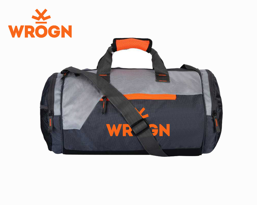 WROGN Expandable 25 25 L GYM DUFFLE BAG TRENDY FOR MEN AND WOMEN FOR SPORTS BAGS Grey Orange Gym Duffel Bag GREY Price in India Flipkart