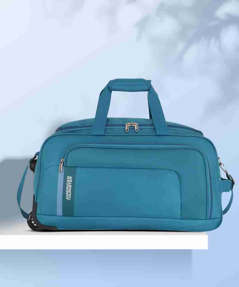 AMERICAN TOURISTER CAMP WHEEL DUFFLE 57cm TEAL Duffel With Wheels Strolley