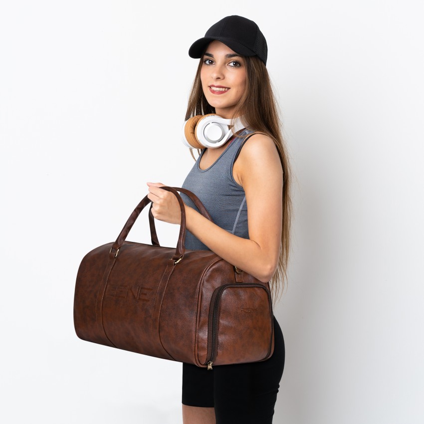 Leather gym sales bag women's