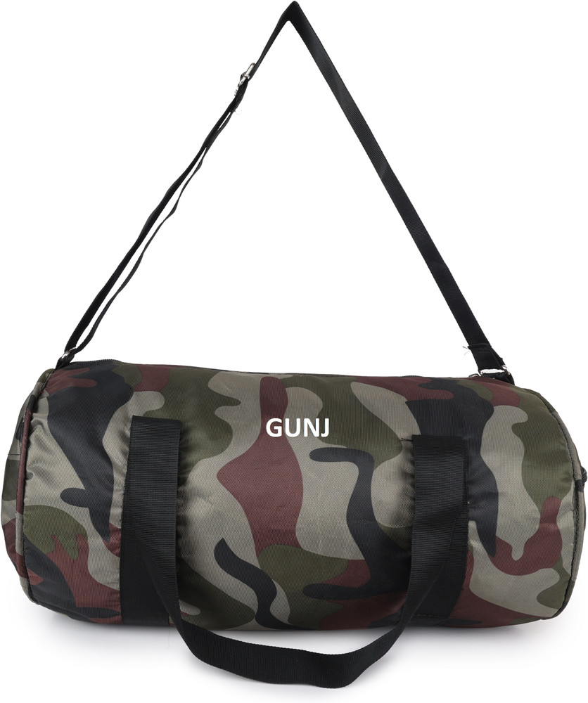 Gunj Sport Bag For Gym And Travel Sports Bag With Shoulder Strap for Men and Women Gym Duffel Bag Army Print Price in India Flipkart