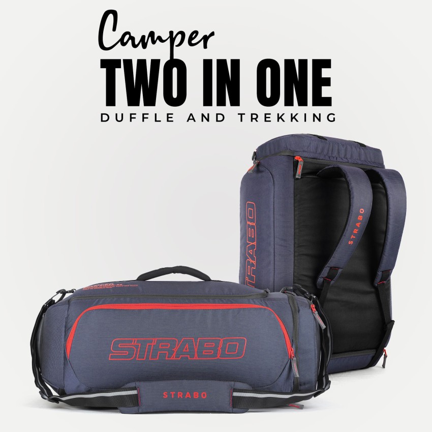 Strabo Camper 2 in 1 Convertible Duffel bag plus Backpack 55 Liter capacity Duffel Without Wheels Silver Price in India Flipkart