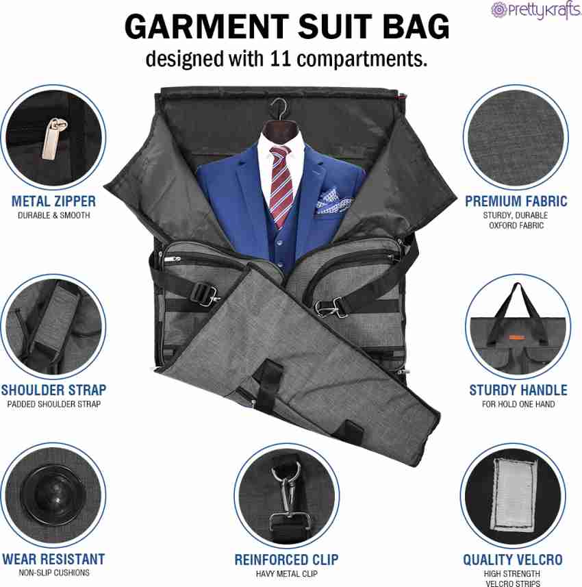 Garment Bag Convertible Suit Travel Bag with Shoulder Strap Waterproof  Carry on Suit Bag Duffel Bag Garment Weekend Bag for Men Women Black