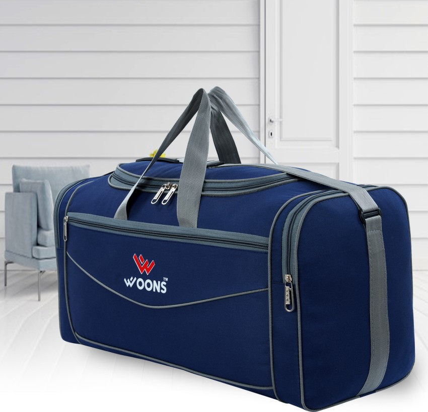 WOONS TRAVEL LUGGAGE Stylish Light Weight High Quality Duffel Bag Travel Bag Wheel Bag Luggage Bag Duffel Without Wheels navy blue Price in India Flipkart