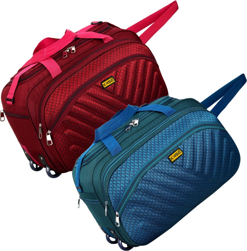 Nema Expandable Unisex Combo Pack of 2 Duffel Bag Cabin Luggage Travel Duffel Bag Duffel With Wheels Strolley Red Green Price in India Flipkart