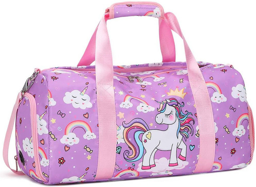 Little Surprise Box Expandable Standing Unicorn Monogram Duffle Bag Purple Duffel Without Wheels Purple Price in India Flipkart