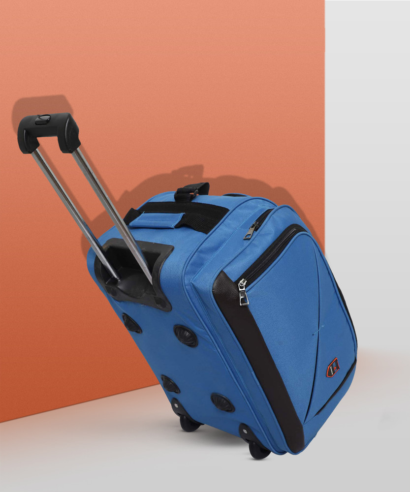 Dejan Expandable Large Size Expandable Duffle Trolley Bag Luggage Bag 24 Inch 60 Cm Sky Blue Duffel With Wheels Strolley Sky Blue