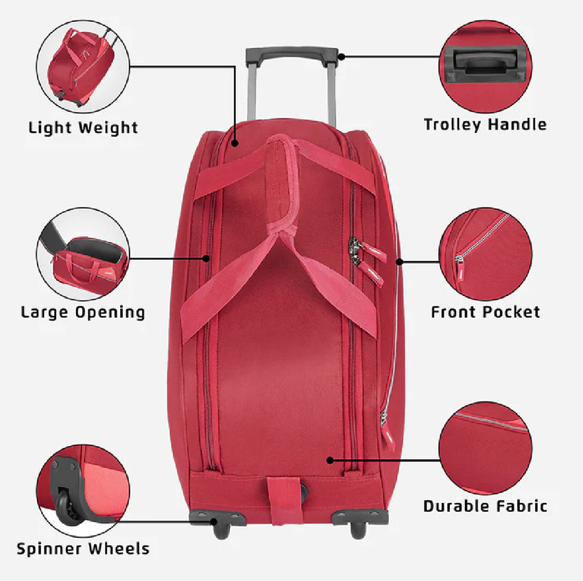 Duffle bag best sale with spinner wheels