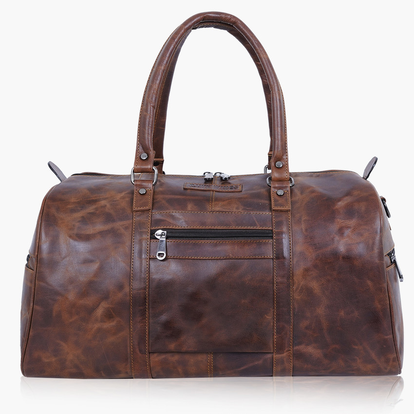 Womens leather sales duffle bag
