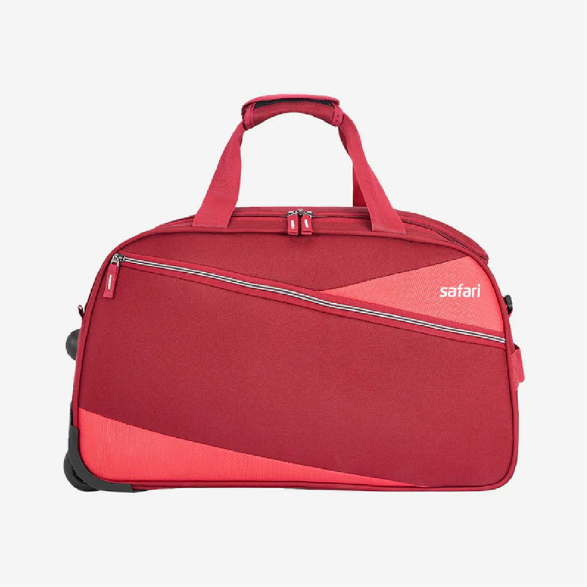 Small red duffle store bag