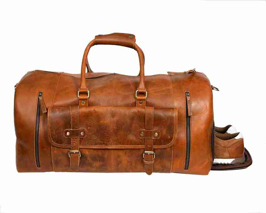 Urban kickers Expandable Genuine Leather Duffle Bag for travel