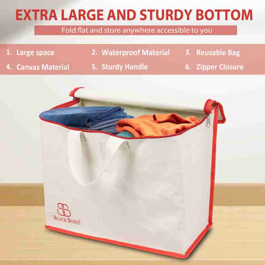 Large Tote Storage Bag Reusable Shopping Groceries Laundry Organizing  Zipper Bag