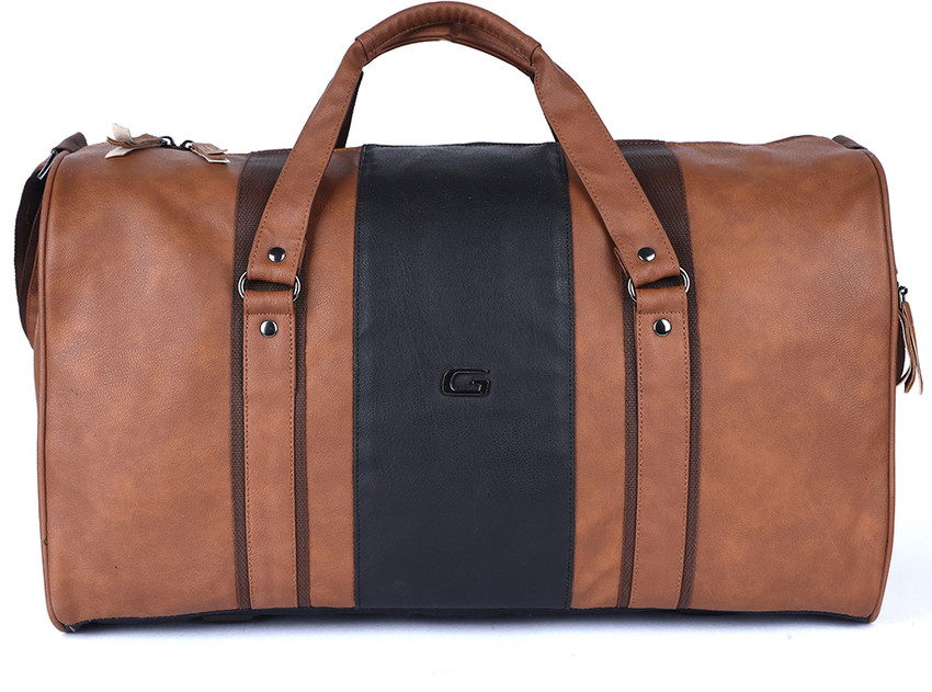 Faux leather duffle bag outlet