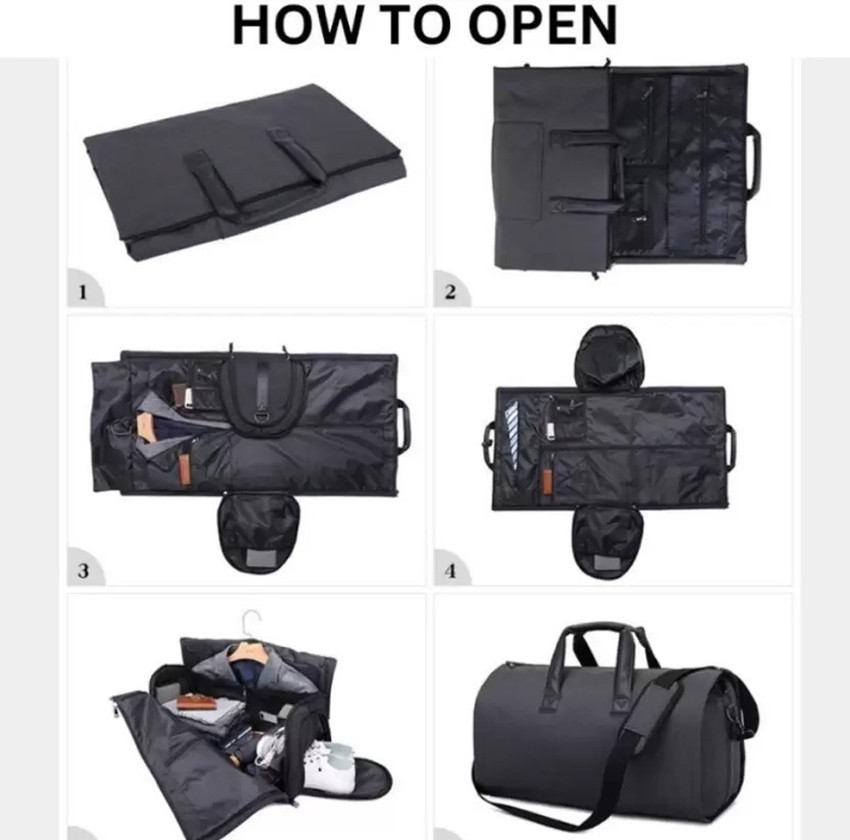 TRAPP Expandable Convertible Large Size Waterproof Garment Bag with Shoe Compartment Duffel Without Wheels Black Price in India Flipkart