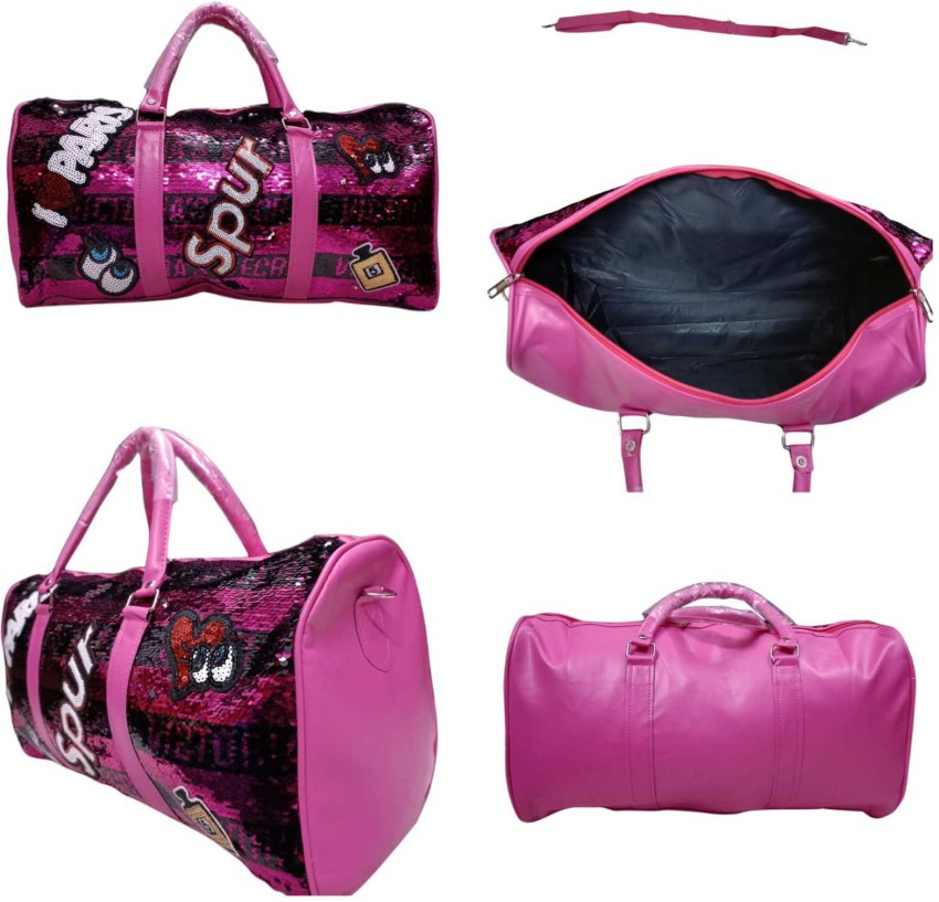 Pink Sequin Inspired Large Capacity Duffle Bag