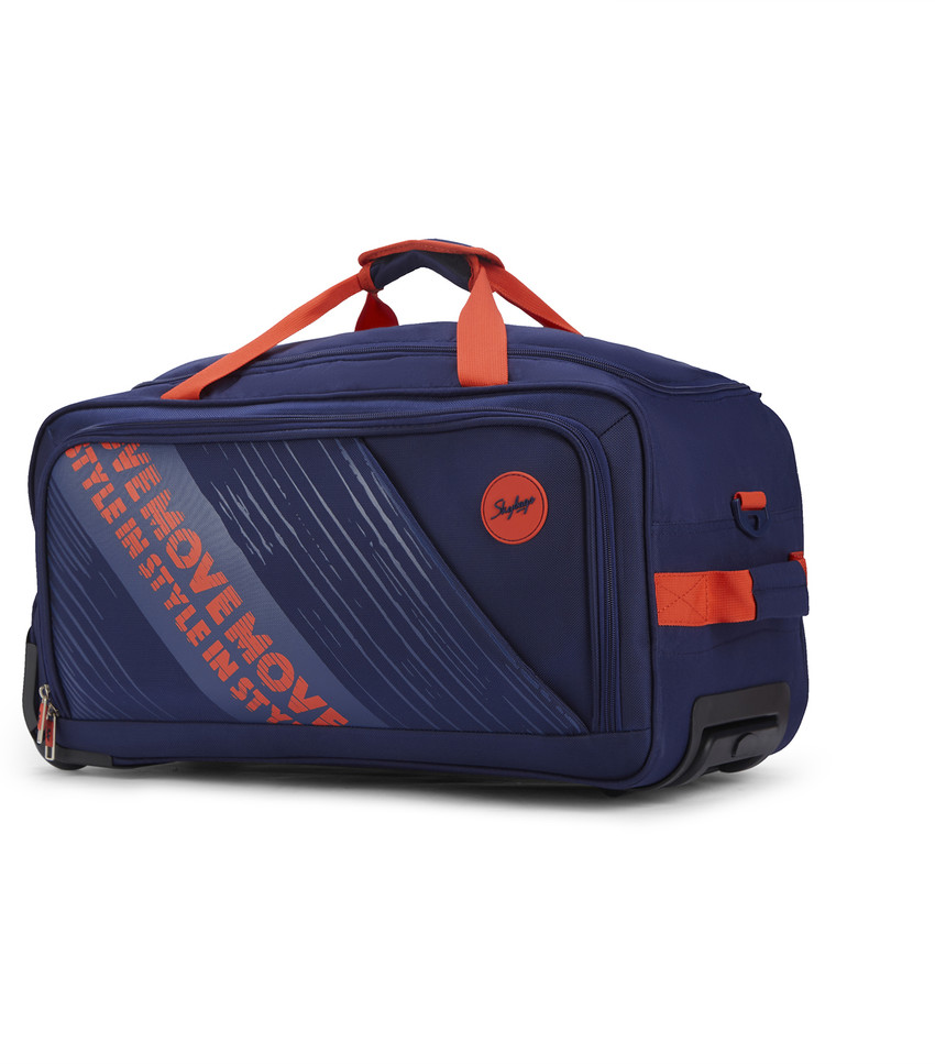 SKYBAGS Glam 55 Travel Bags Duffle Bag Blue Orange Duffel With Wheels Strolley Blue Orange Price in India Flipkart