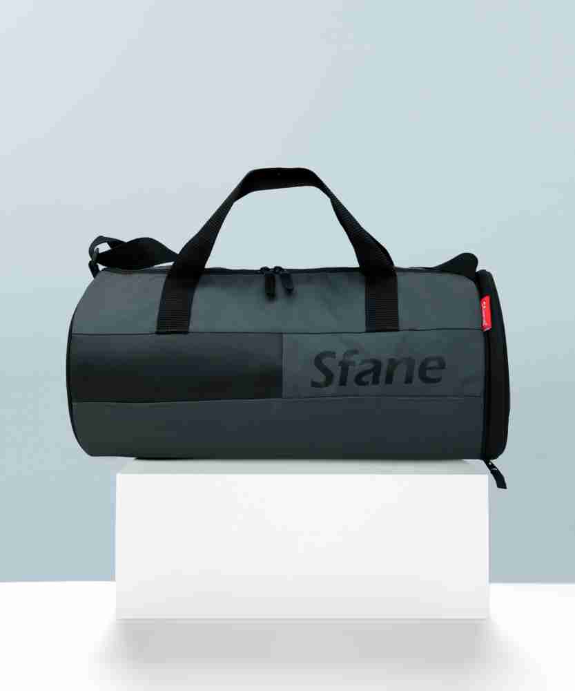 Sfane Gray Black Leather Sports Duffel Gym Duffel Bag Black Price in India Flipkart