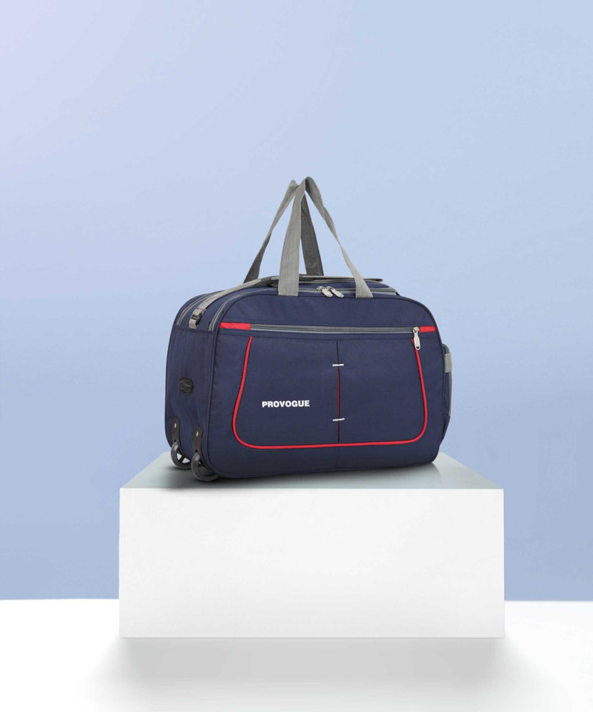 PROVOGUE Expandable 70L Strolley duffle bags Travel Luggage Duffel Large Capacity Navy Red Duffel With Wheels Strolley Navy blue Red Price in India Flipkart