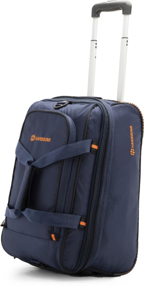 HARISSONS Expandable D Lite Expander Trolley Duffel With Wheels Strolley Navy Blue Orange Price in India Flipkart