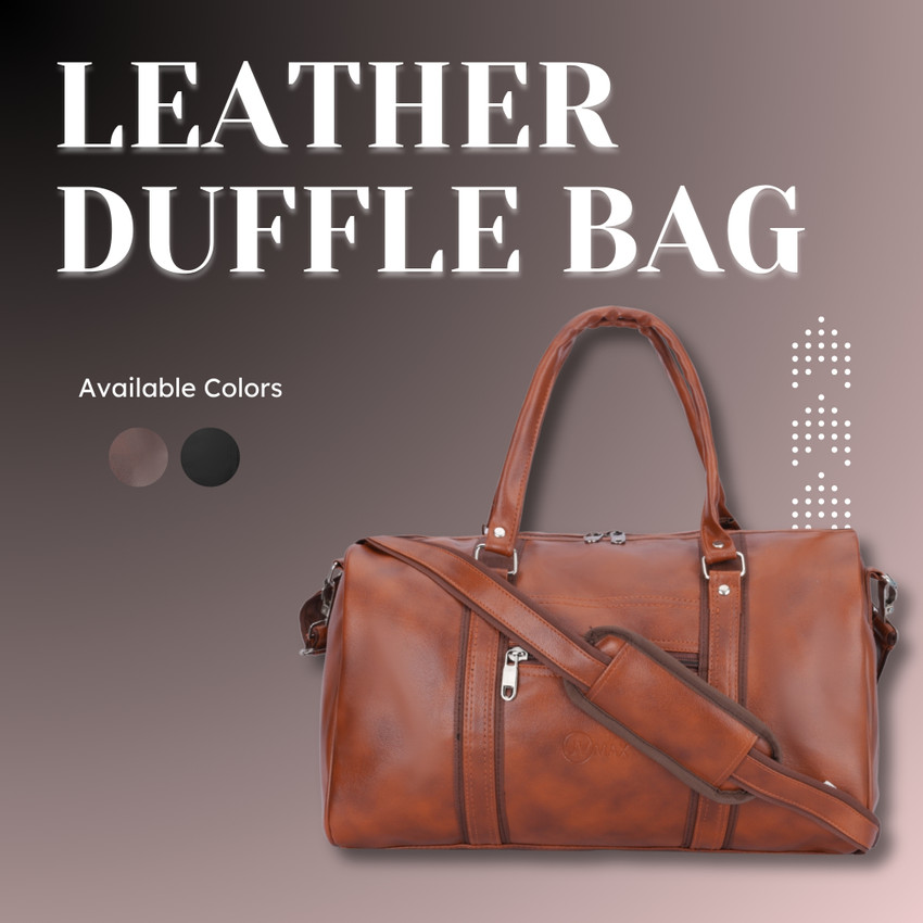 UV MAX leather duffel bags for man and women Gym Duffel Bag tan Price in India Flipkart