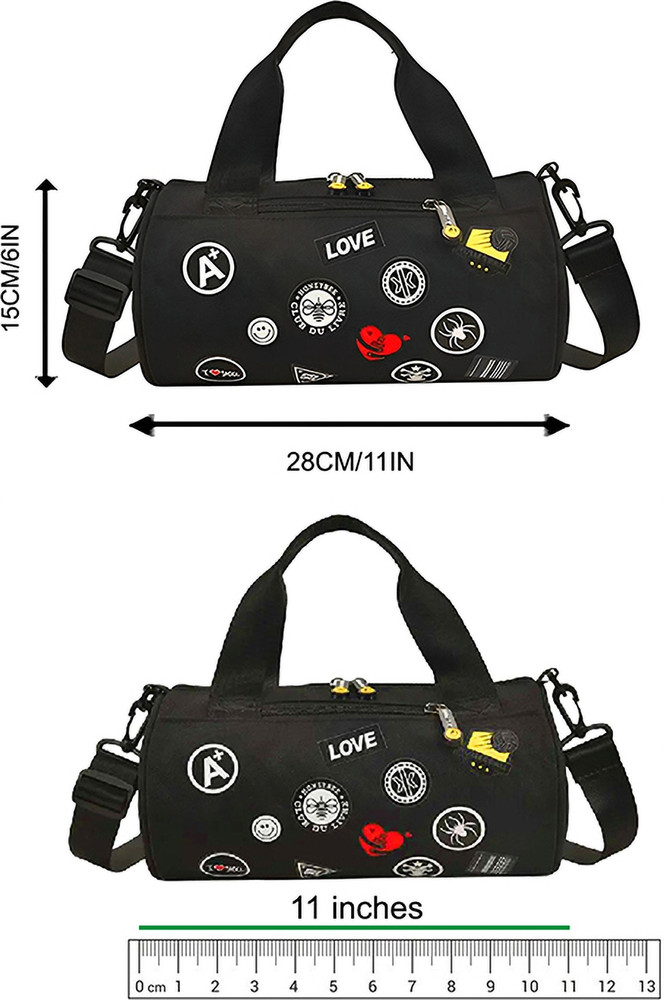 retail therapy Expandable Mini Duffle Sports Gym Bag Kids Light Convenient Travel Bag for Girls Gym Duffel Bag Black Price in India Flipkart