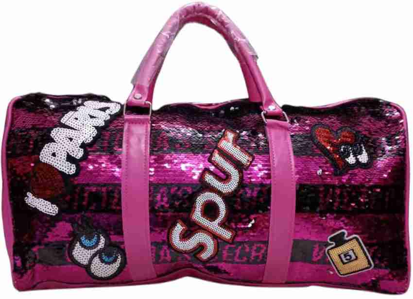 Pink Sequin Inspired Large Capacity Duffle Bag