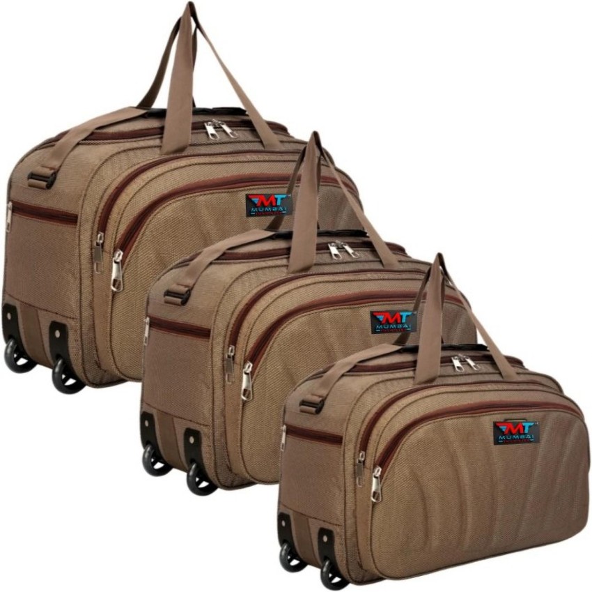 Mumbai Tourister 50 L Strolley Duffel Bag - Waterproof With Wheels - Brown  - Regular Capacity