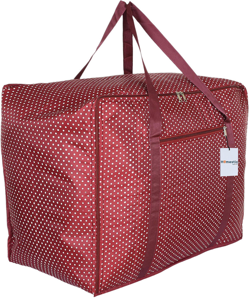 HOMESTIC Polyester Dot Print Large Size Foldable Duffle Bag for