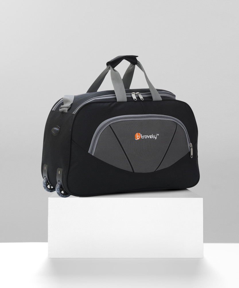 Trovety Luggage Expandable New Model Duffel Luggage Travel Bag Duffel With Wheels Strolley BLACK Price in India Flipkart