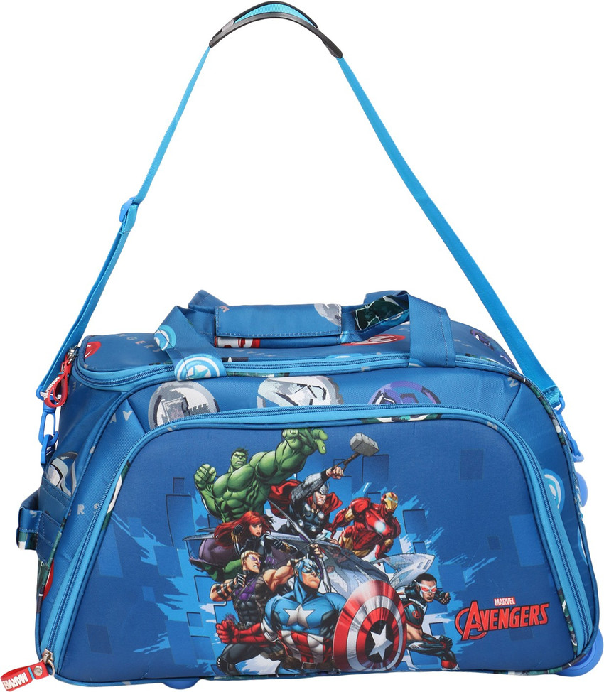 MARVEL 20 inch 50 cm Novex Avengers Duffle bag For Travel Kids Travel Duffle Trolley Bag Duffel With Wheels Strolley Blue Price in India Flipkart