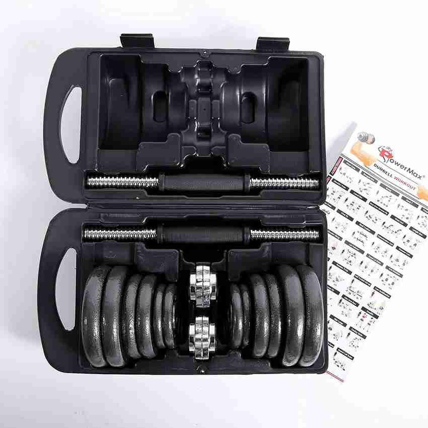 Powermax Fitness PDS 20KG Dumbbell Set with Non Slip Grip for Home Use Adjustable Dumbbell Buy Powermax Fitness PDS 20KG Dumbbell Set with Non Slip Grip for Home Use Adjustable Dumbbell Online at Best...