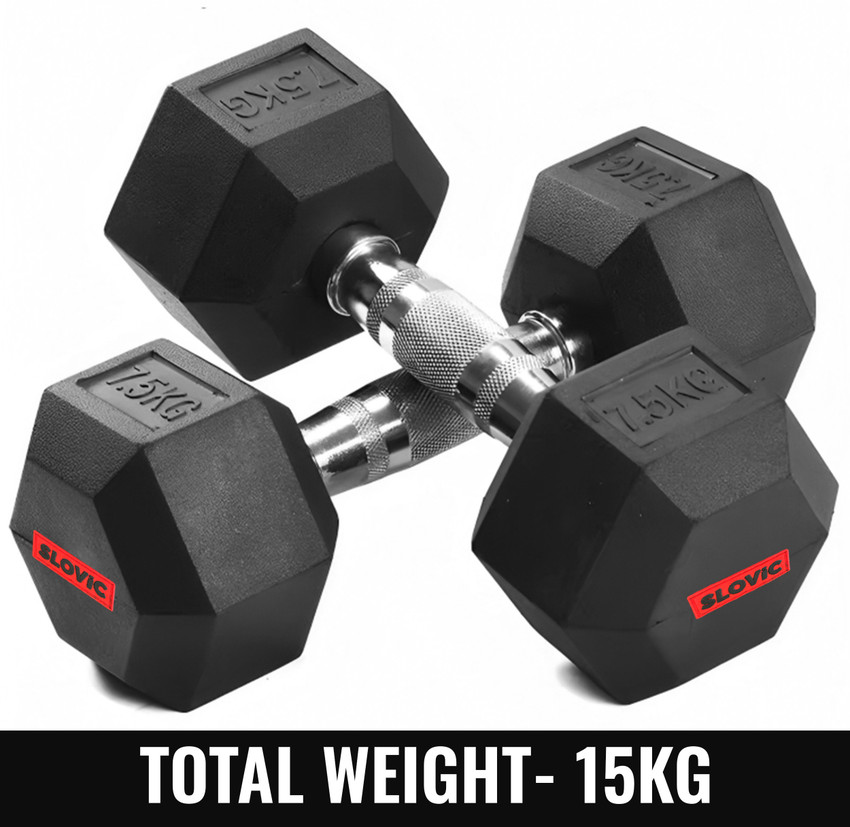 SLOVIC Dumbbells Set for Home Gym 7.5 kg Set of 2 Fixed Weight Dumbbell