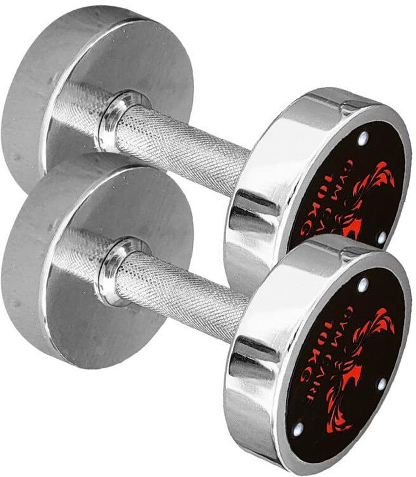GYM CARE Stainless Steel Premium Quality Dumbbells Set for Home Gym Workout 10kg x 2 Fixed Weight Dumbbell Buy GYM CARE Stainless Steel Premium Quality Dumbbells Set for Home