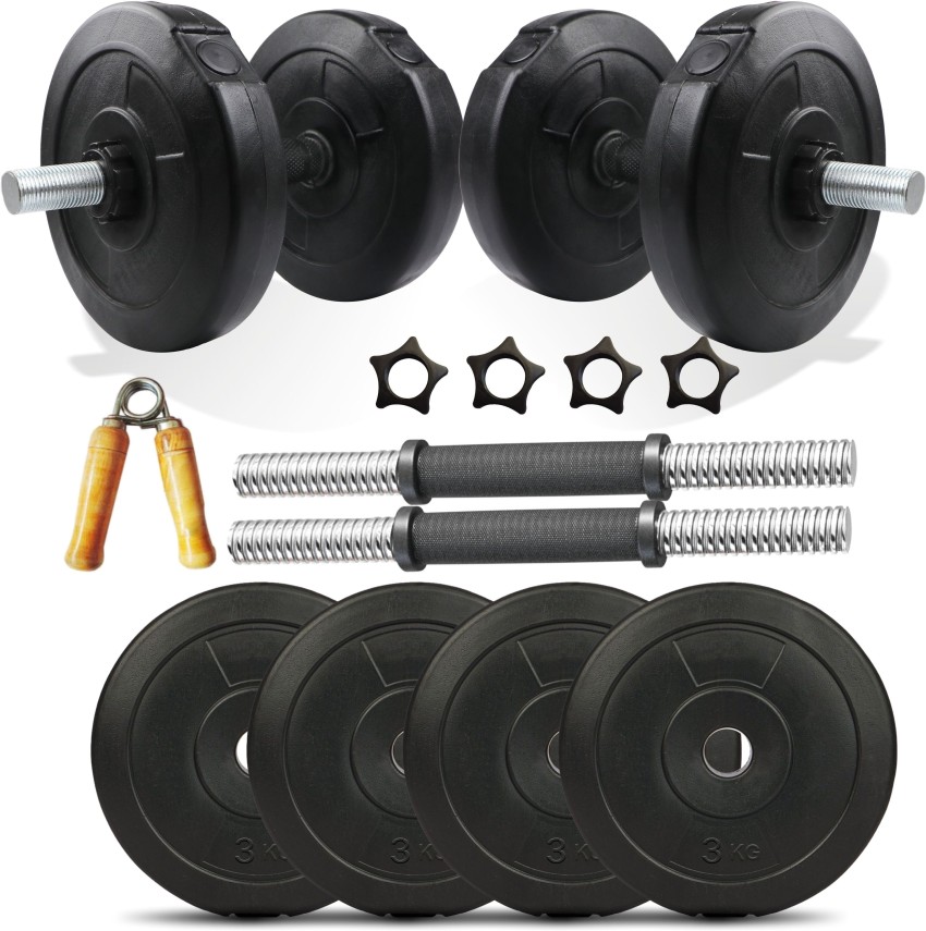 Gym Insane 8 KG home gym combo workout 14 dumbles gym equipment set with  gym accessories Adjustable Dumbbell
