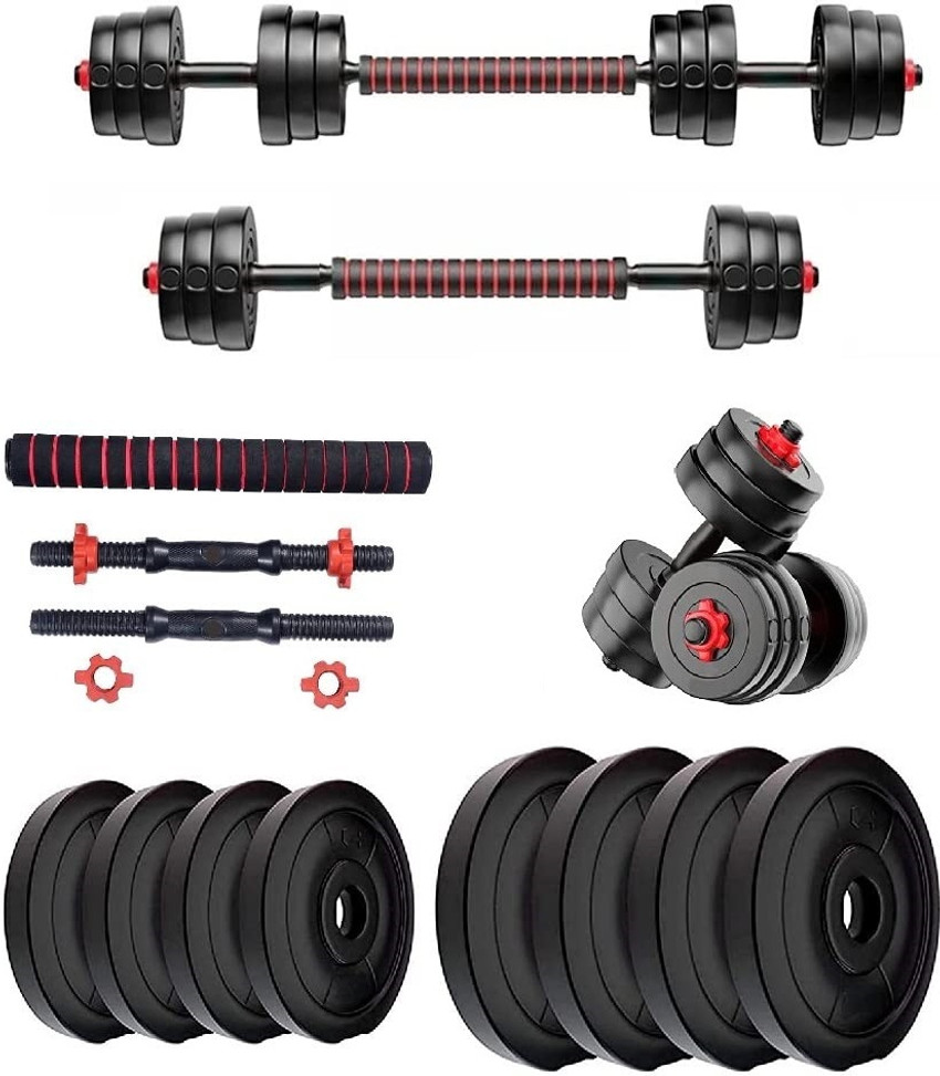 FitFreaks 10KG 3 in 1 Convertible Dumbbells Barbell Home Gym Set
