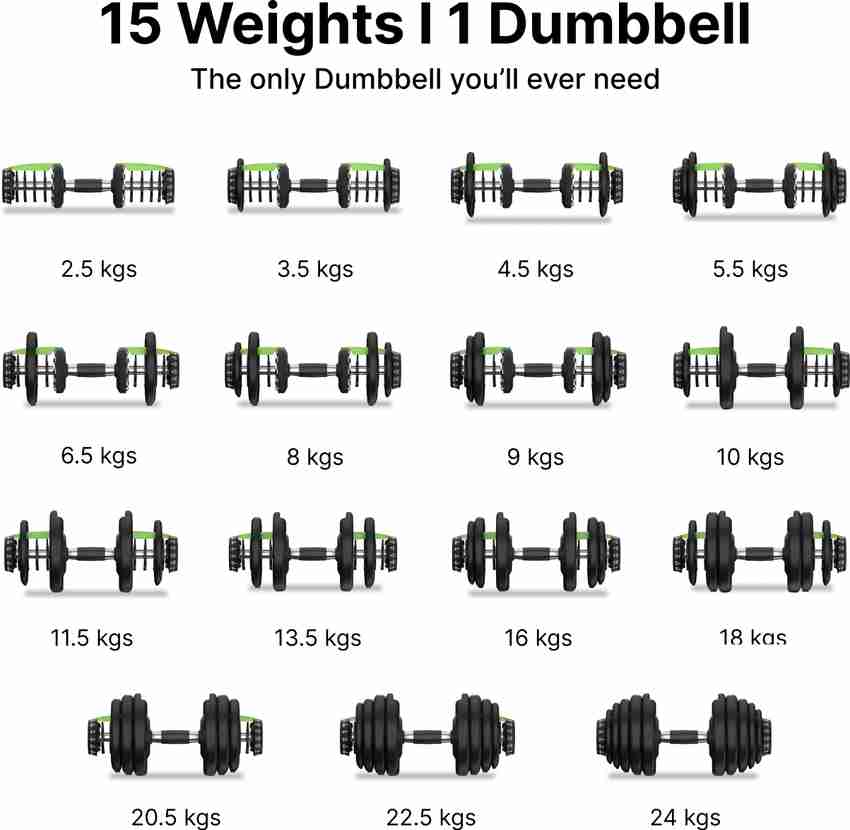 Dumbbell sales weight list