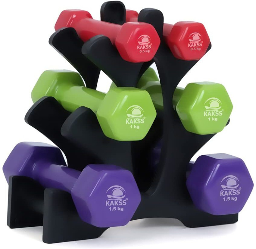KAKSS Vinyl Coated Dumbbell With Stand 6Kg 0.5kg 1kg 1.5kg Pair Fixed Weight Dumbbell Buy KAKSS Vinyl Coated Dumbbell With Stand 6Kg 0.5kg 1kg 1.5kg Pair Fixed Weight Dumbbell Online at Best Prices in...