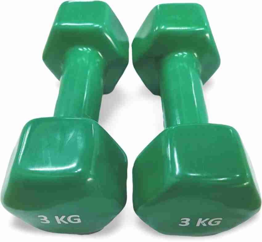 SRIDAYA Set of 3 Kg Vinyl Dumbbells for Men Women 3kg x 2pcs