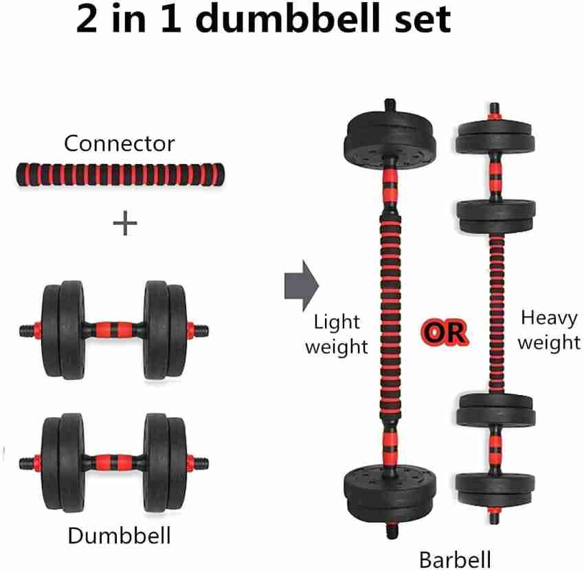 IRIS Fitness Dumbbell Barbell Set With Connecting Rod Plates and